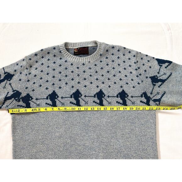 Vintage Jersild Ski Sweater Blue Mens L Skiers 70s Retro Orlon Acrylic Wisconsin - Picture 5 of 10